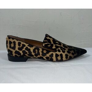 Franco Sarto Womens 6M Real Fur Dyed Cow‎ Hair Leopard Print Loafers Versatile